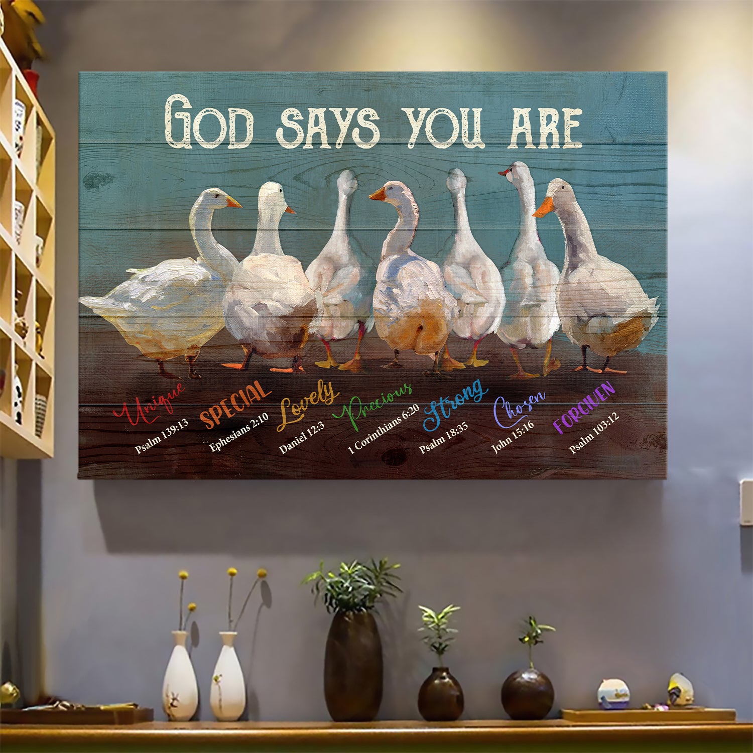 Duck, God says you are - Jesus Landscape Canvas Prints, Wall Art