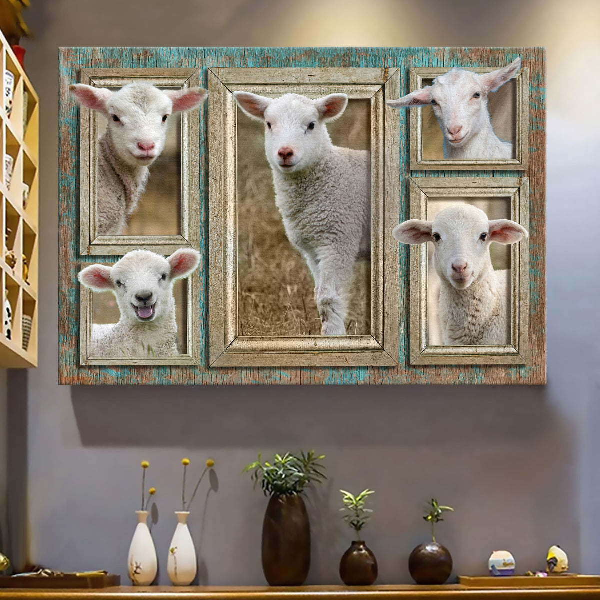 Adorable lamb, Frame pictures - Jesus Landscape Canvas Prints, Wall Art