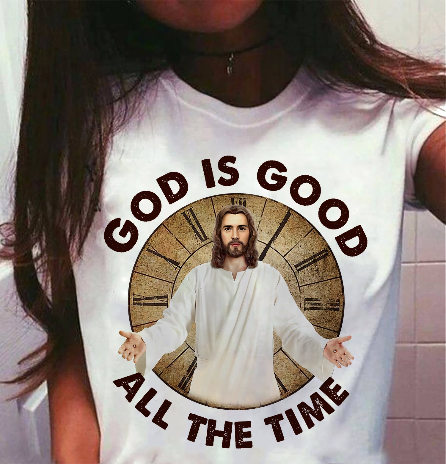 Jesus, Pray, Christian - God is good all the time White Apparel