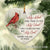 Couple painting, Red cardinal, My heart still looks for you - Heaven Heart Ceramic Ornament