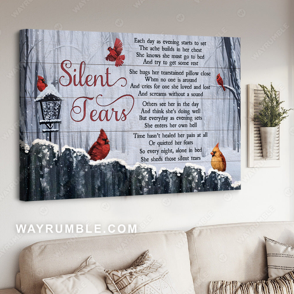 Cardinal bird, Season in a year, The missing piece, Silent tears - Heaven Landscape Canvas Prints, Wall Art