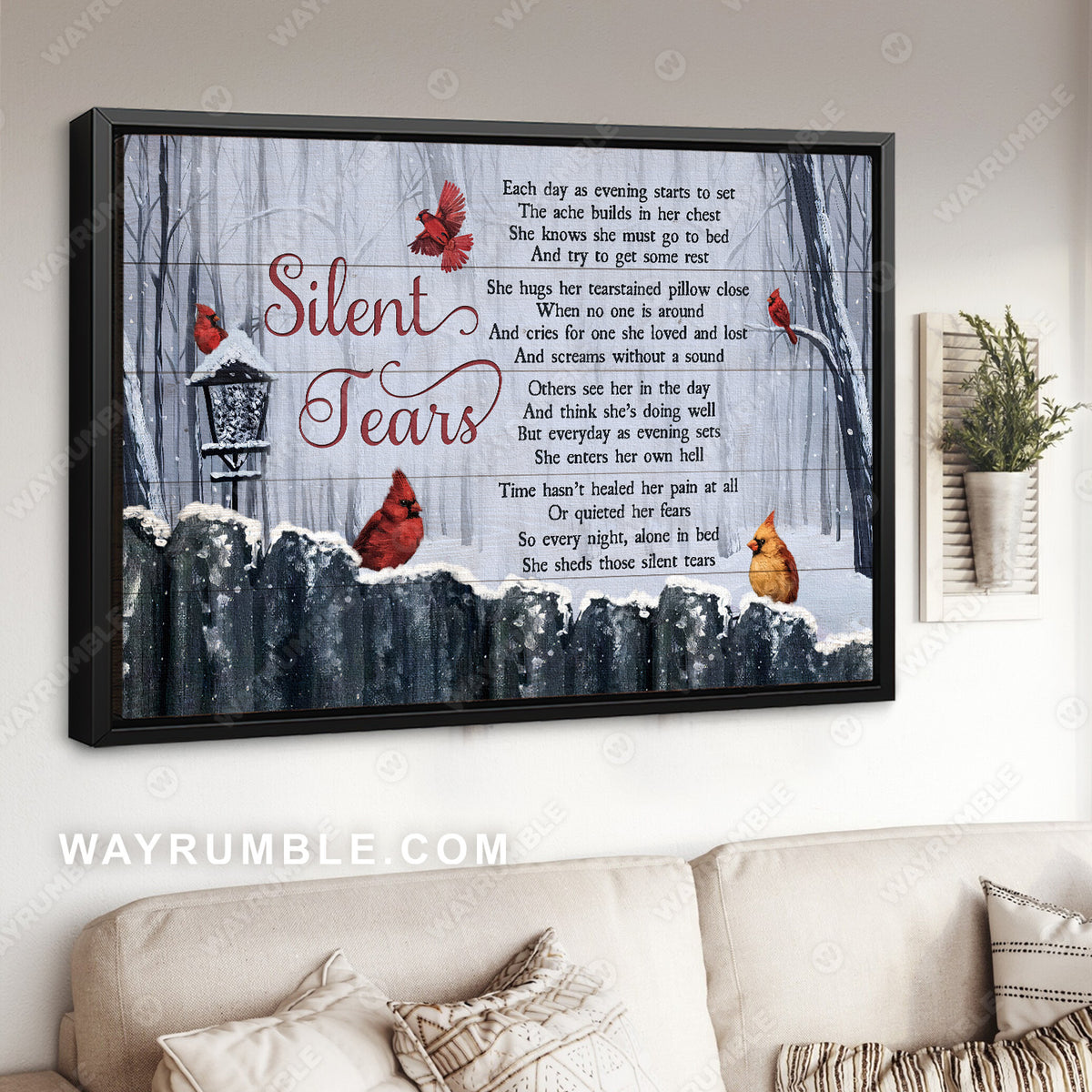 Cardinal bird, Season in a year, The missing piece, Silent tears - Heaven Landscape Canvas Prints, Wall Art