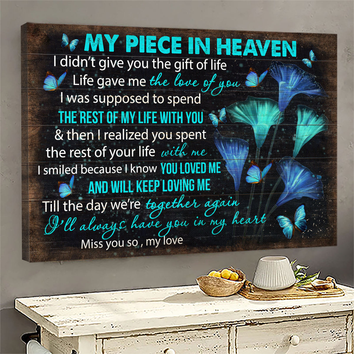 Blue butterflies, Beautiful butterfly, Till the day we're together again - Heaven Landscape Canvas Prints, Wall Art