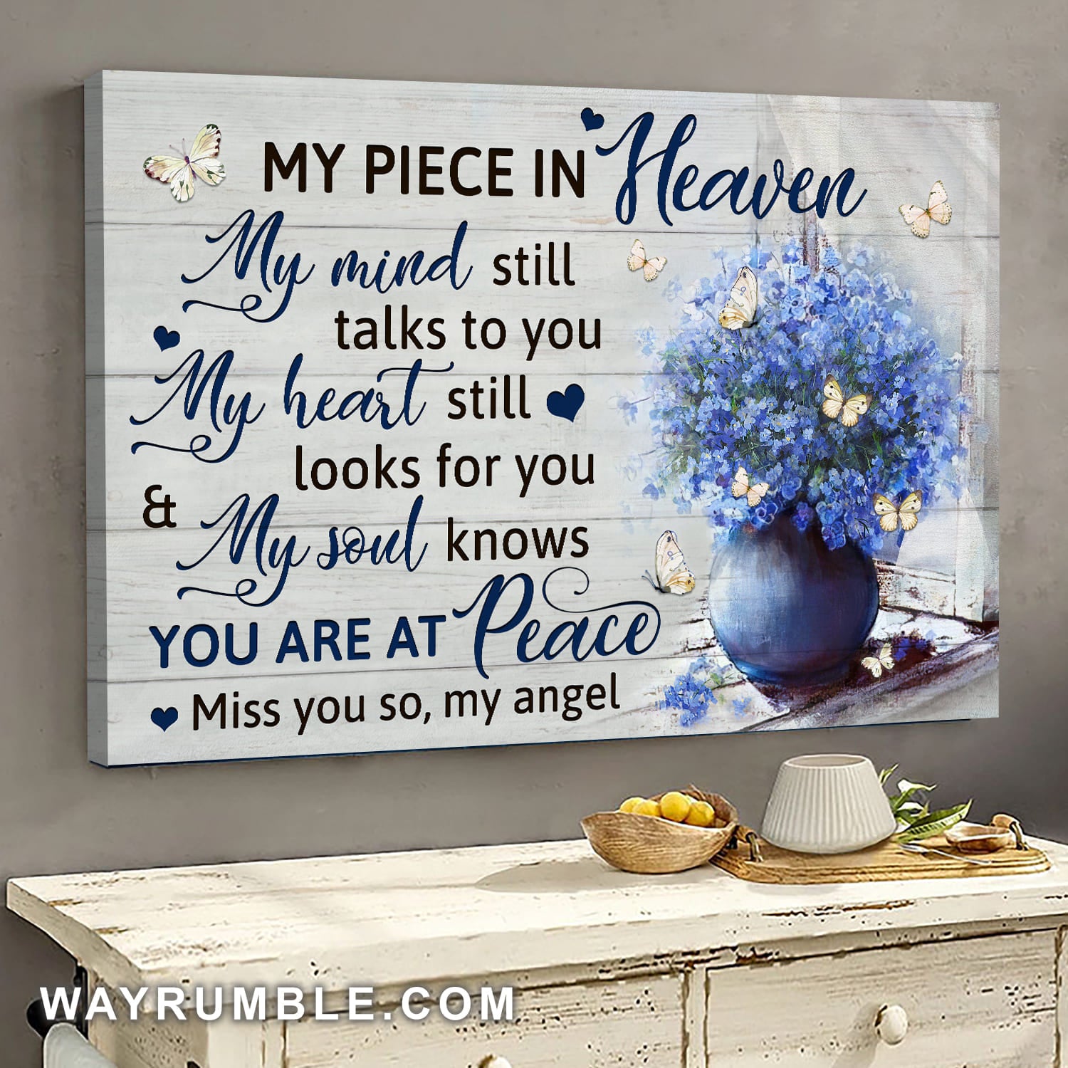 Baby Blue Eyes, Butterfly, My soul knows you are at peace - Heaven Landscape Canvas Prints, Wall Art