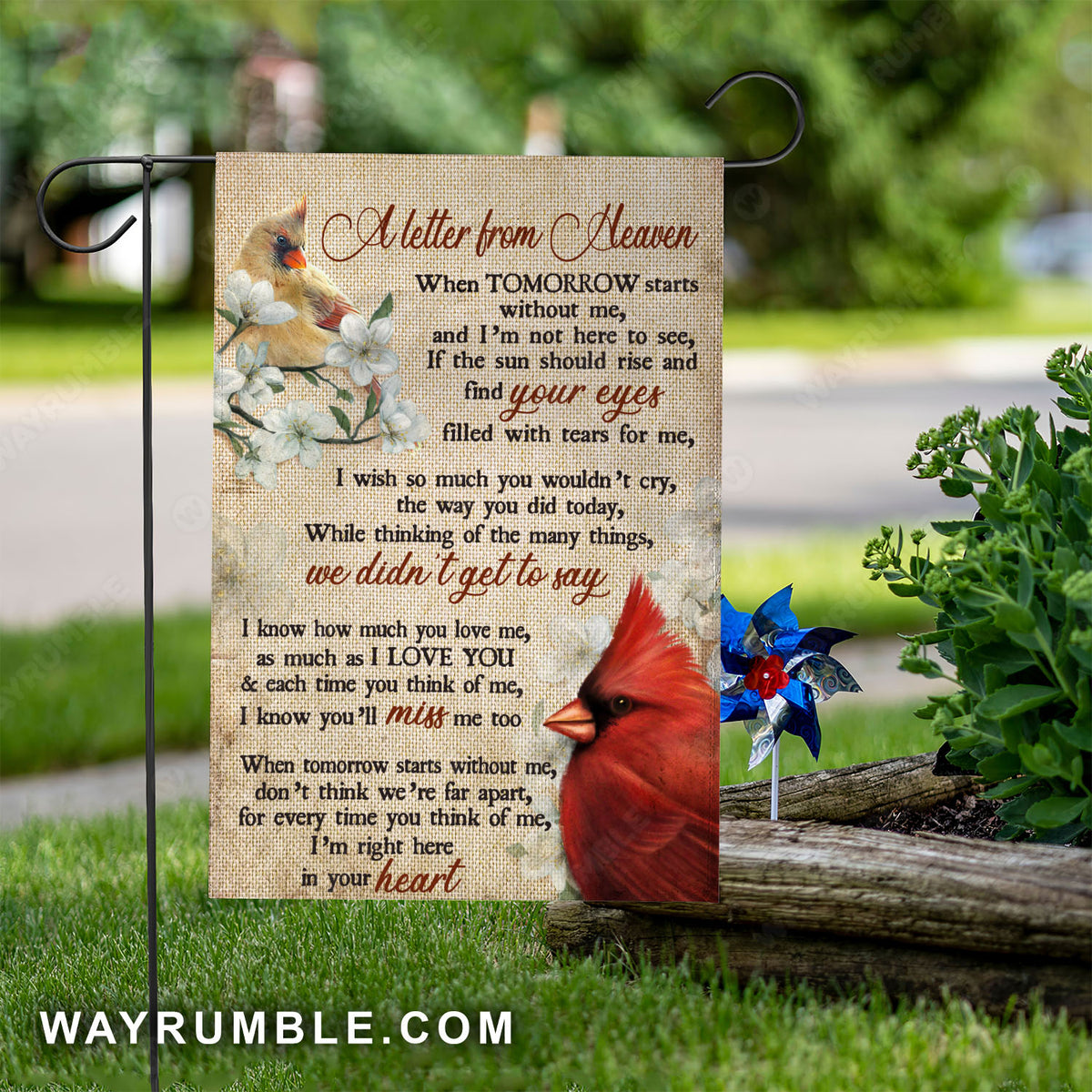 Northern cardinal, Cherry blossom, A letter from heaven, I&#39;m right here in your heart - Heaven Flag