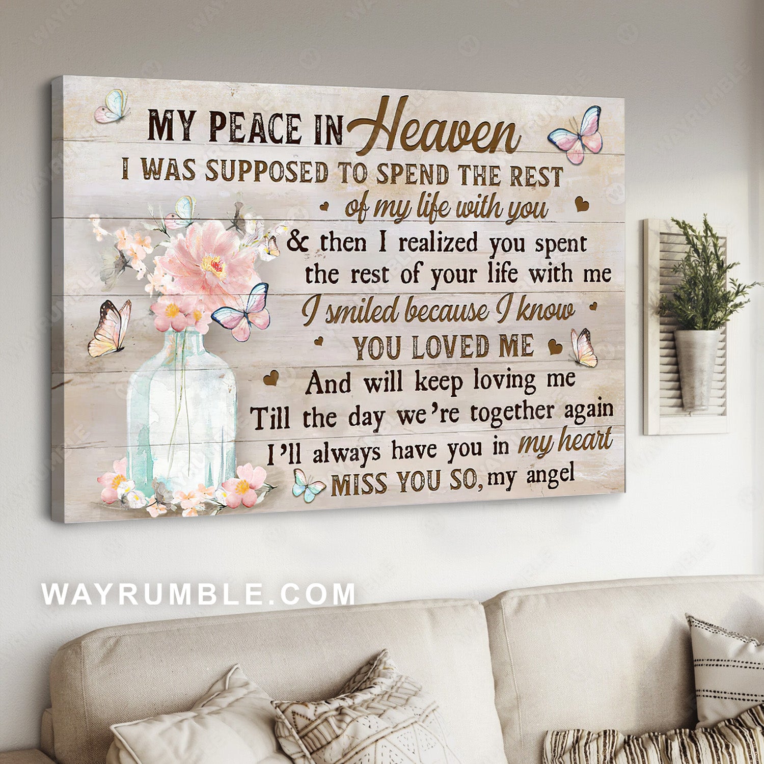 Flower in glass vase, I was supposed to spend the rest of my life with you - Heaven Landscape Canvas Prints, Wall Art
