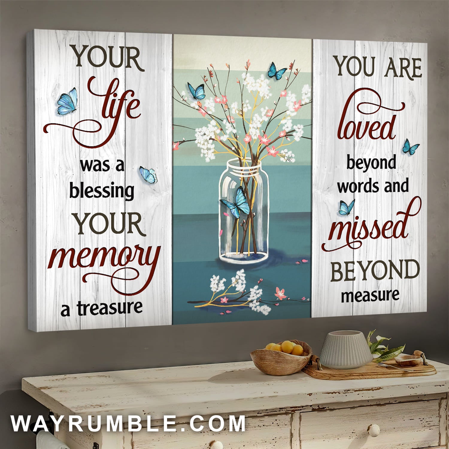 Baby flowers, Butterflies, your life was a blessing - Heaven Landscape Canvas Prints, Wall Art