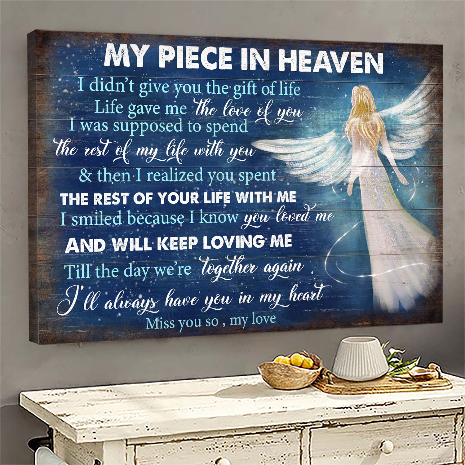Beautiful Angel, Till the day we're together again - Heaven Landscape Canvas Prints, Wall Art