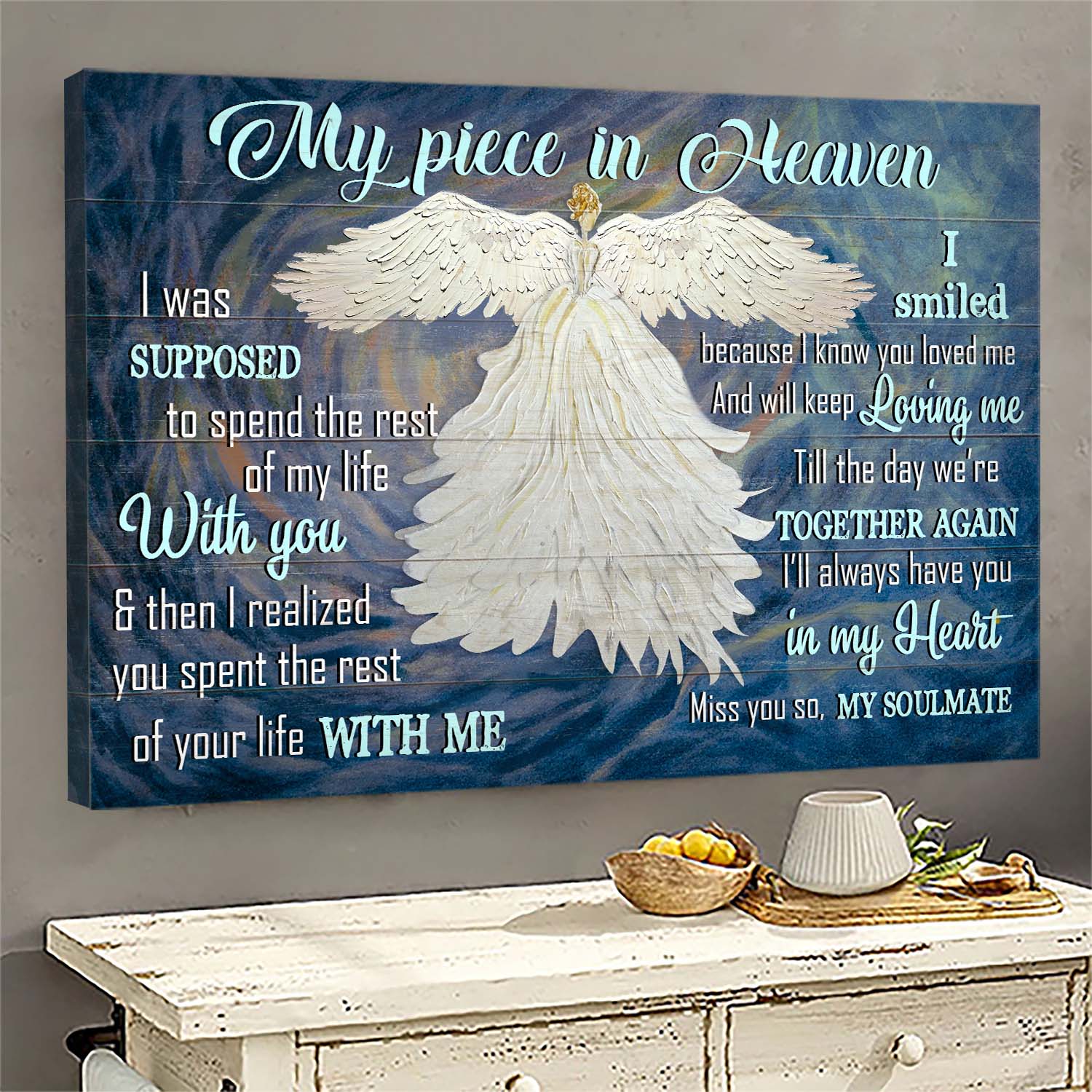 Beautiful angel, I'll always have you in my heart - Heaven Landscape Canvas Prints, Wall Art