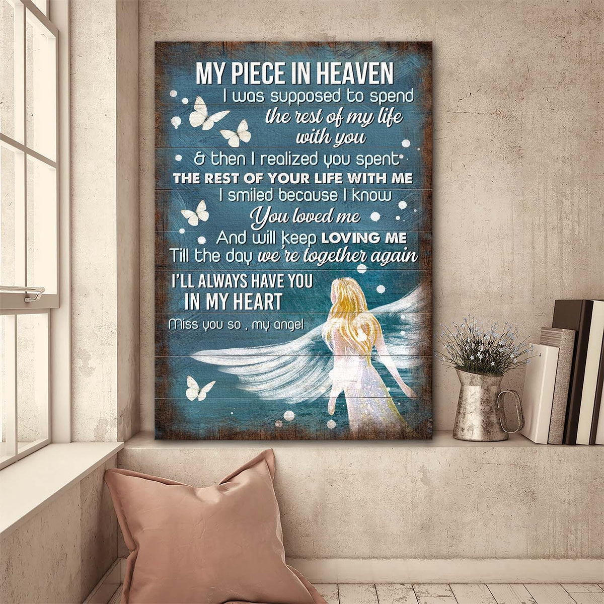 Lovely angel, I will always have you in my heart - Heaven Portrait Canvas Prints, Wall Art