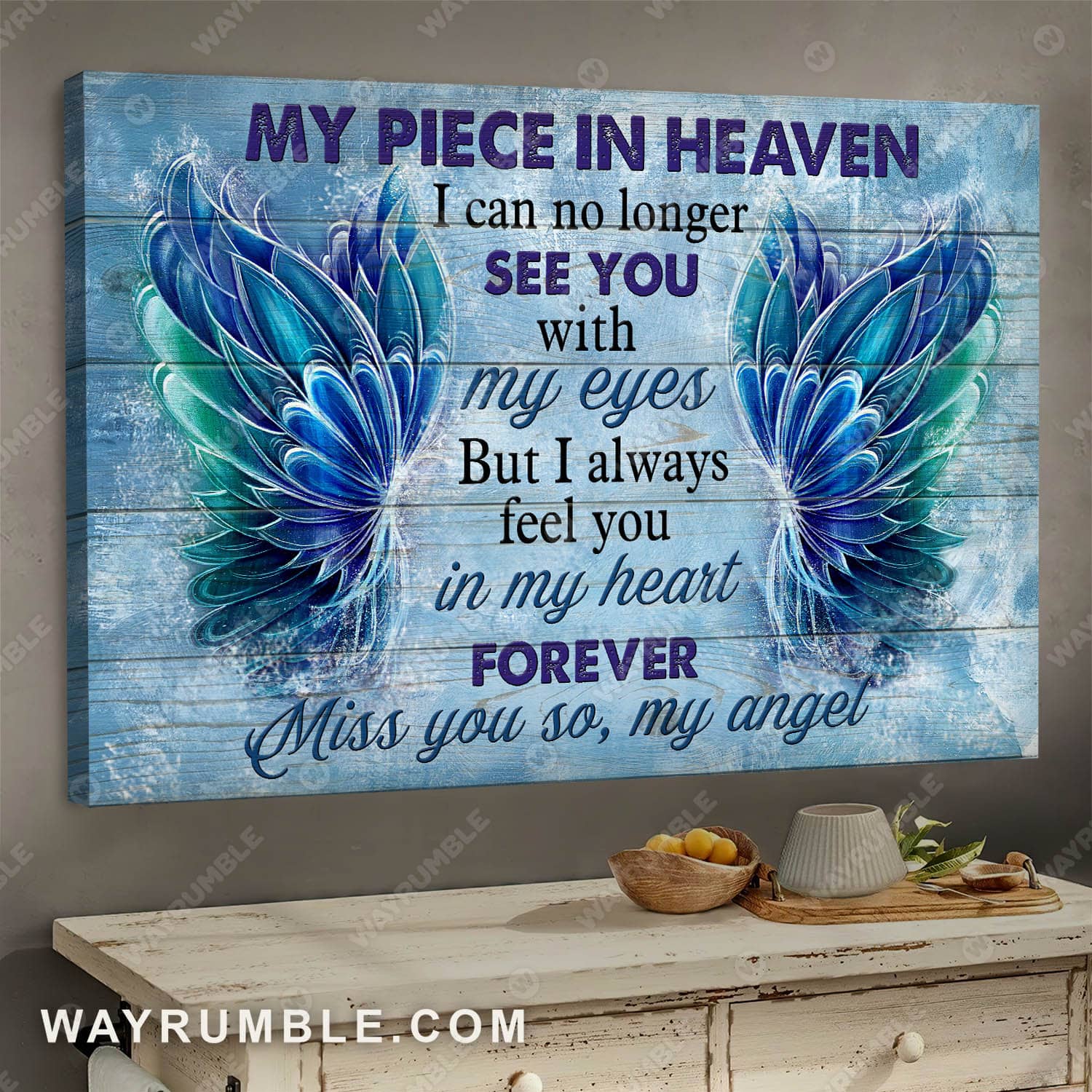 Gorgeous wings, I always feel you in my heart - Heaven Landscape Canvas Prints, Wall Art