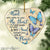 Heaven - Butterfly - My mind still talks to you - Heart Ceramic Ornament