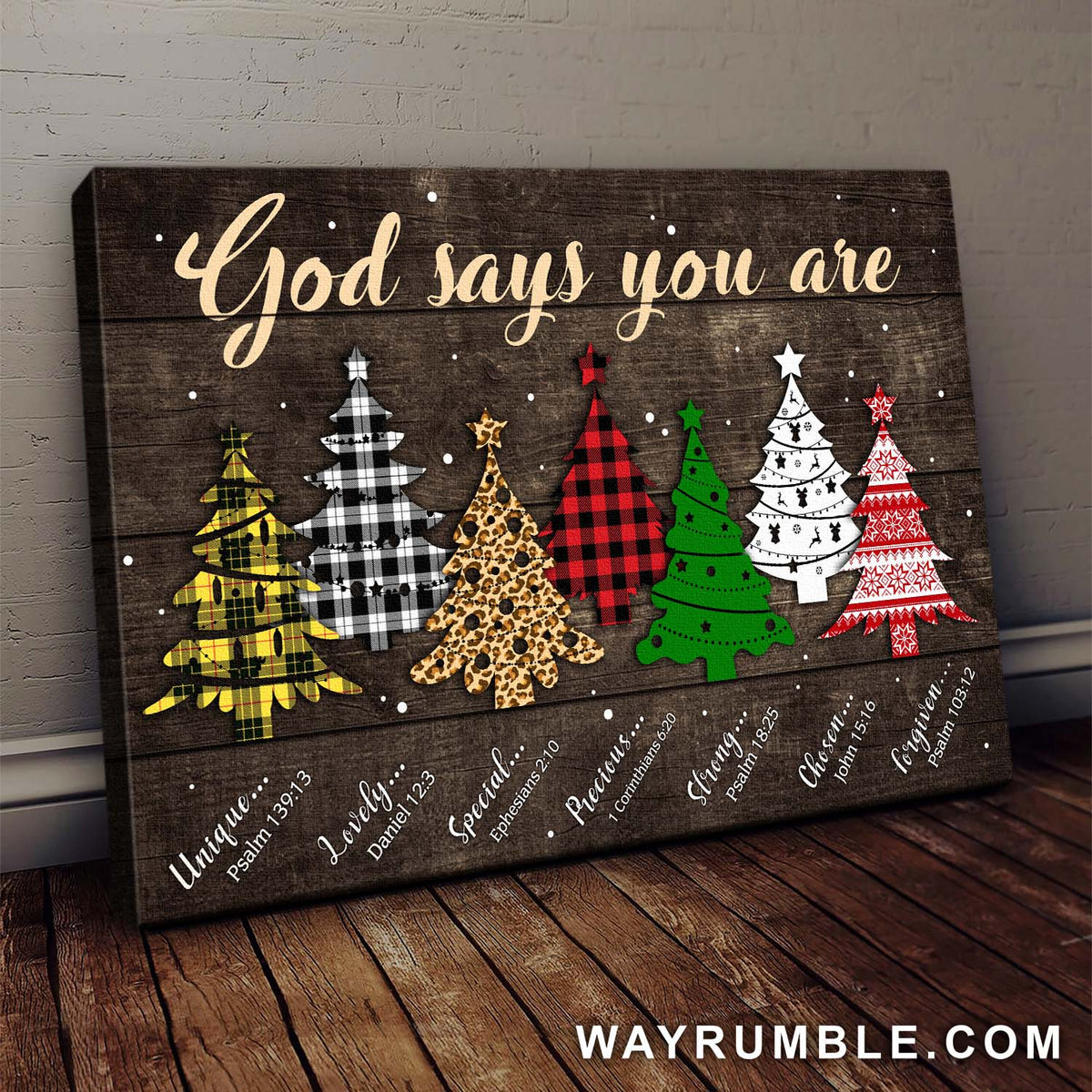 Christmas trees, God says you are - Jesus Landscape Canvas Prints, Wall Art