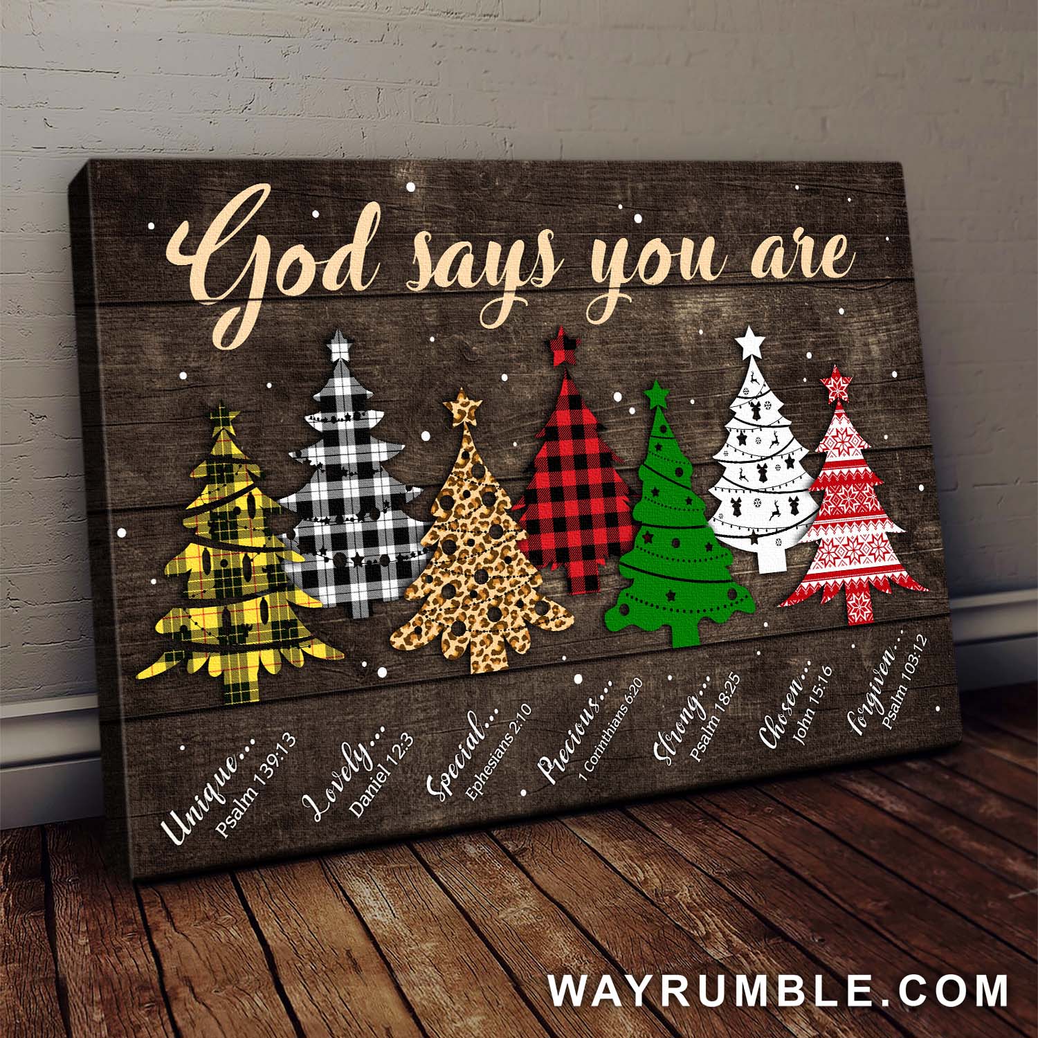 Christmas trees, God says you are - Jesus Landscape Canvas Prints, Wall Art