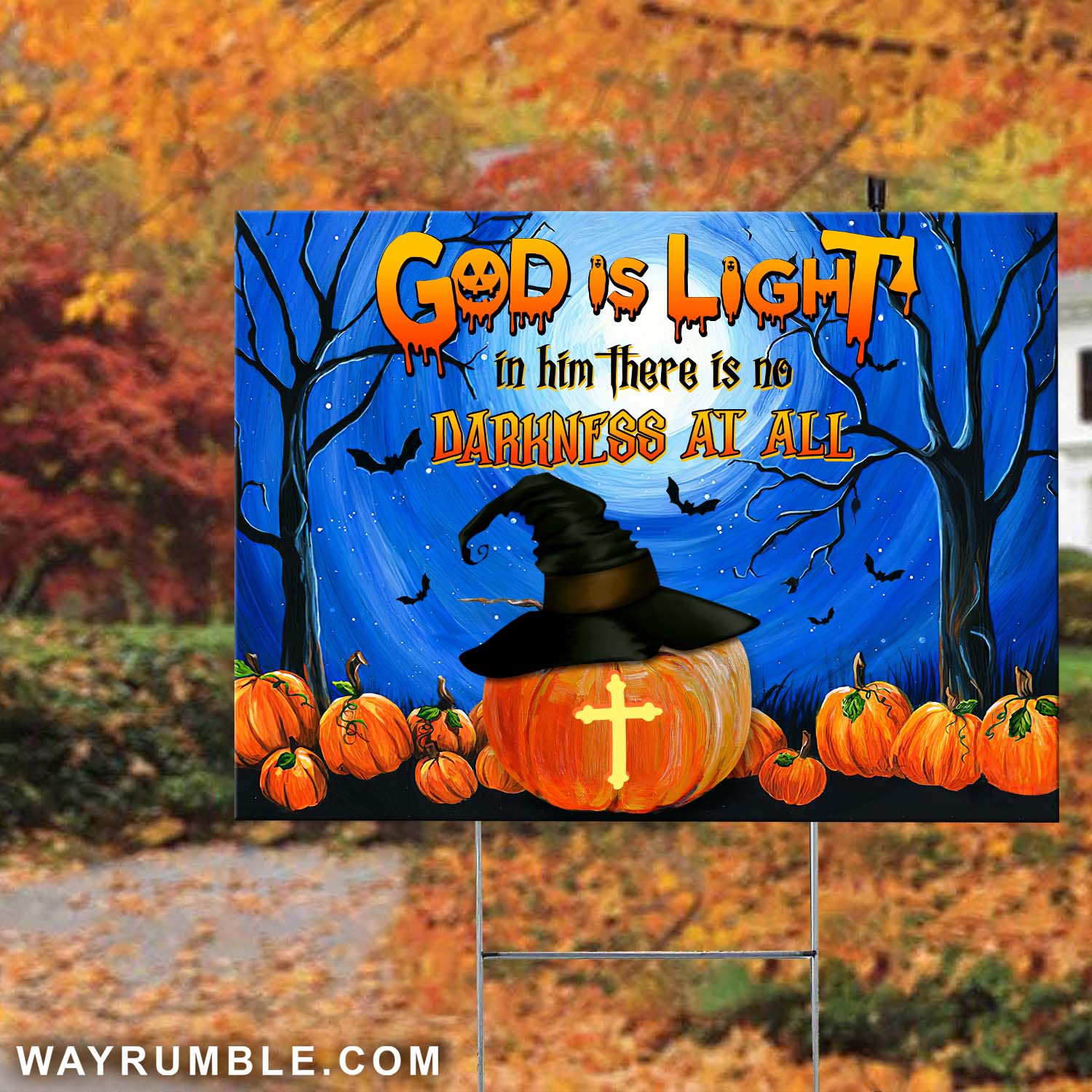 God is light, in him there is no darkness at all - Jesus, Halloween Yard Sign