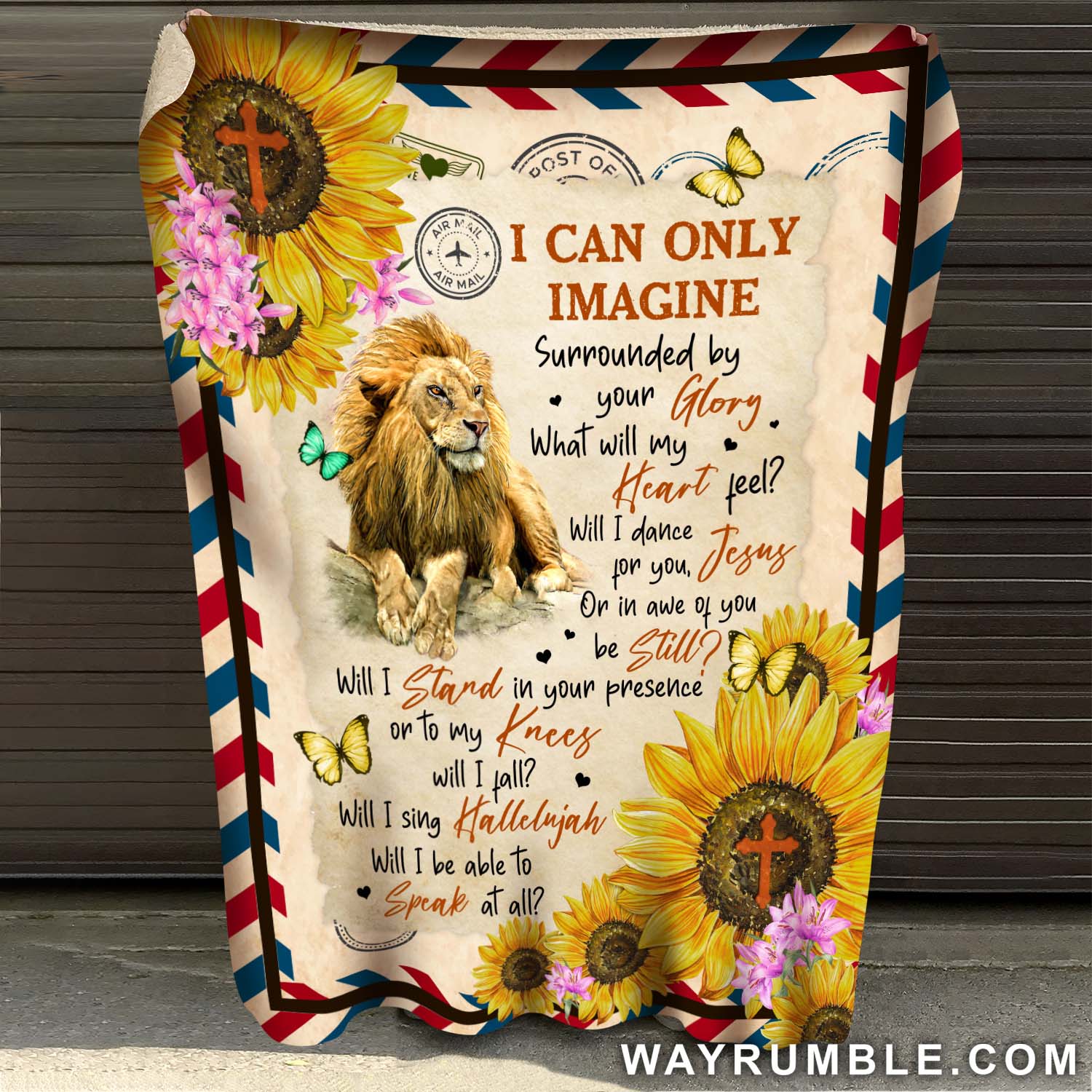 I can only imagine - Lion, Sunflower and Jesus Blanket
