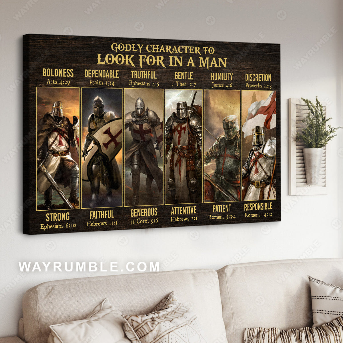 Warrior drawing, Red cross, Jesus painting, Godly character to look for in a man - Jesus Landscape Canvas Prints, Christian Wall Art