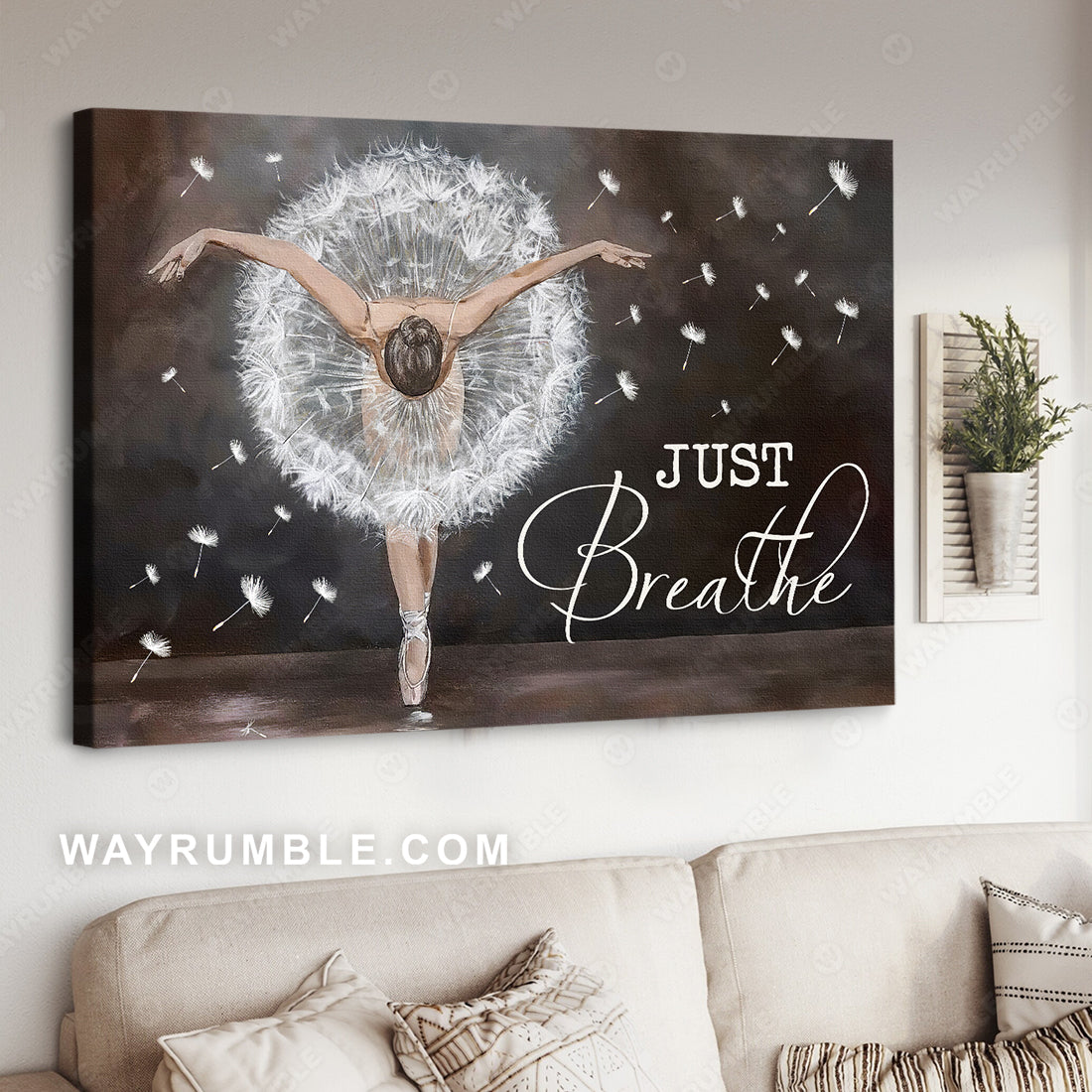 Pretty ballet dancer, White dandelion, Just breathe - Jesus Landscape Canvas Prints, Christian Wall Art
