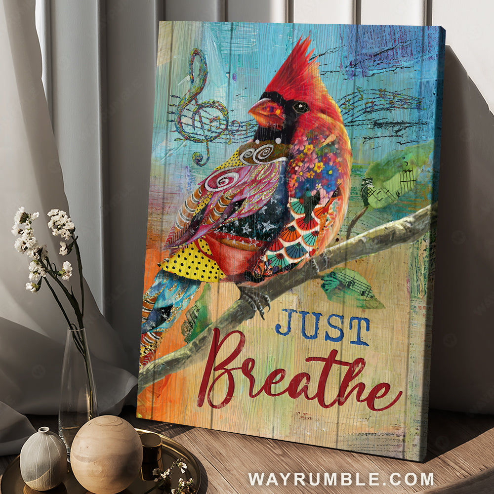 Luxury hummingbird, Green forest, Music sheet, Just breathe - Jesus Portrait Canvas Prints, Christian Wall Art