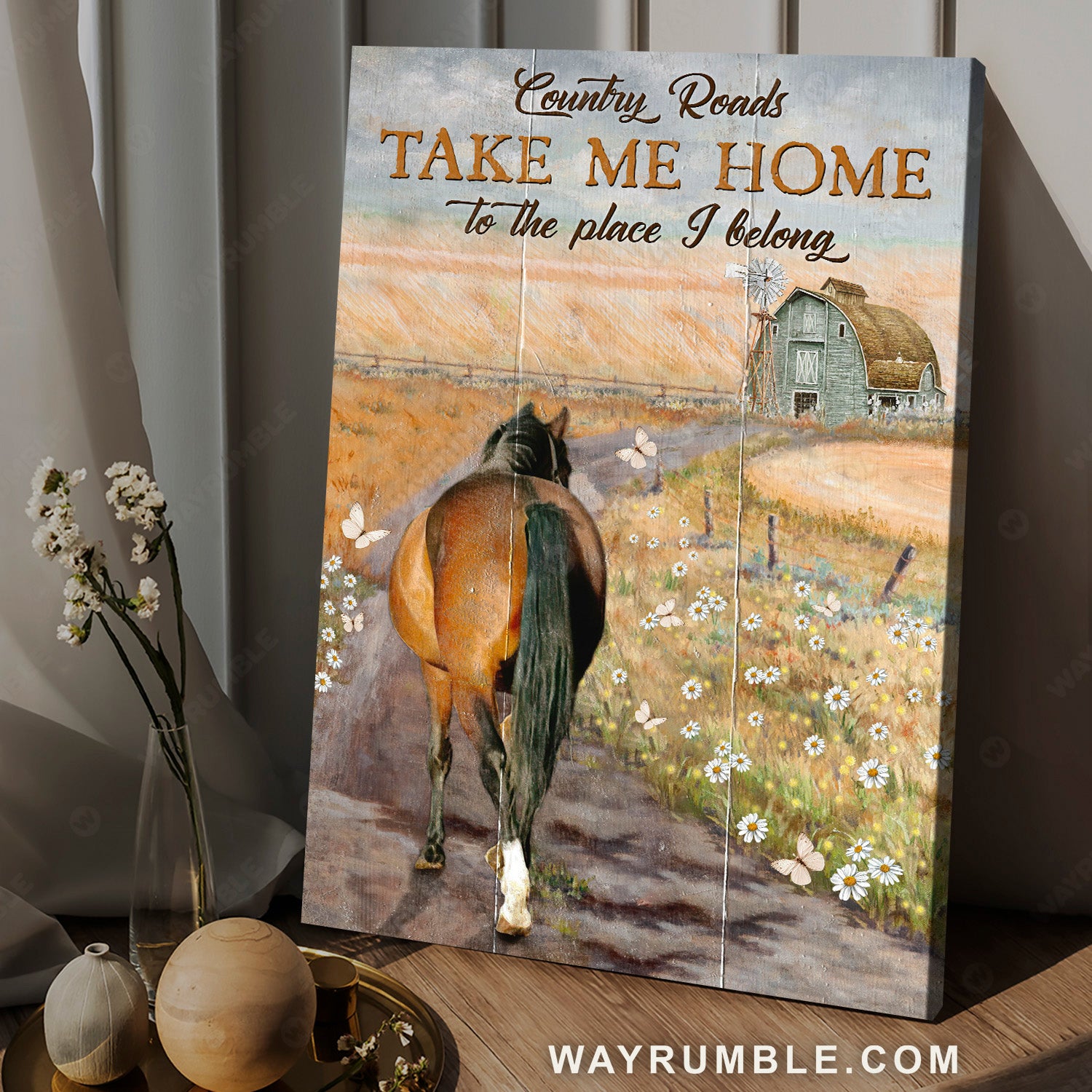 Horse painting, Daisy field, Vintage house, Take me home - Jesus Portrait Canvas Prints, Christian Wall Art