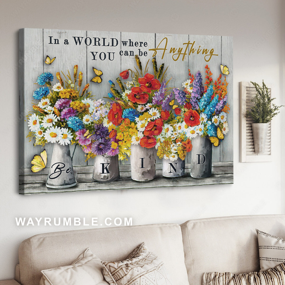 Lovely flower, Colorful painting, In a world where you can be anything - Jesus Landscape Canvas Prints, Christian Wall Art