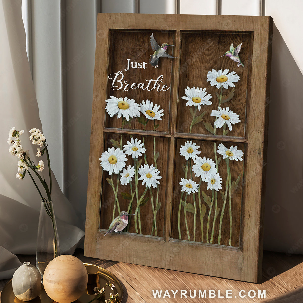 Baby daisy flower, Hummingbird drawing, Just breathe - Jesus Portrait Canvas Prints, Christian Wall Art