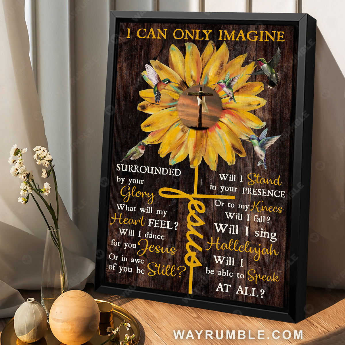 Watercolor sunflower, Hummingbird drawing, Cross, I can only imagine - Jesus Portrait Canvas Prints, Christian Wall Art