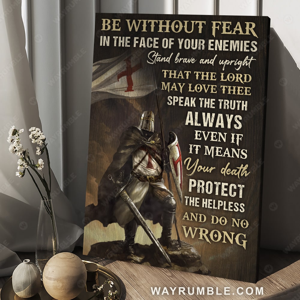 Amazing knight, Armor of God, Be without fear in the face of your enemies - Jesus Portrait Canvas Prints, Christian Wall Art