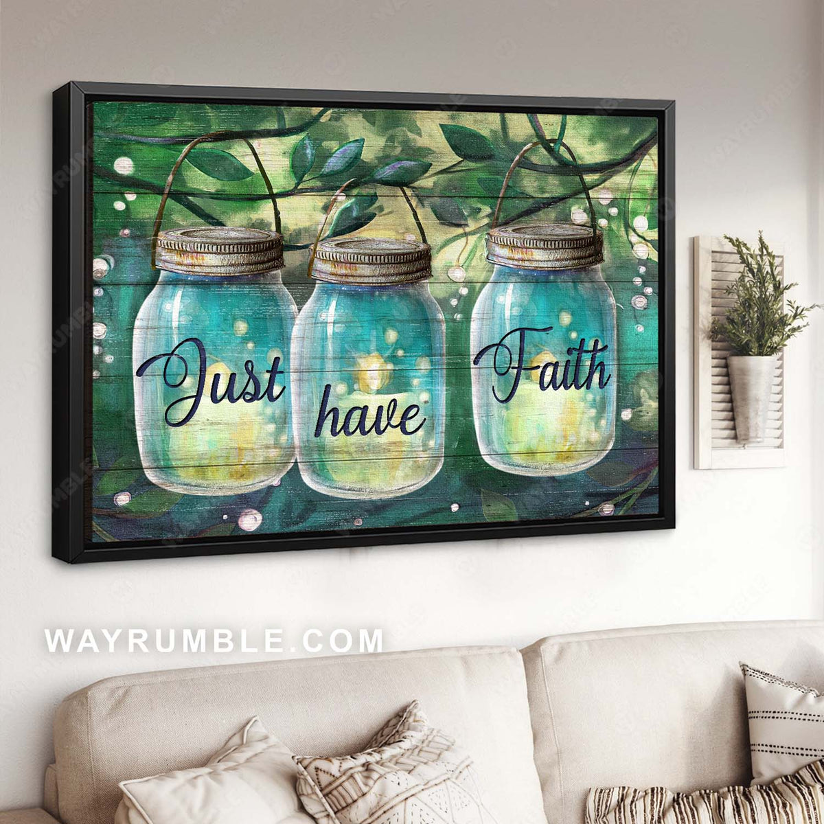 Miracle glass jar, Magic forest, Amazing candles, Just have faith - Jesus Landscape Canvas Prints, Christian Wall Art