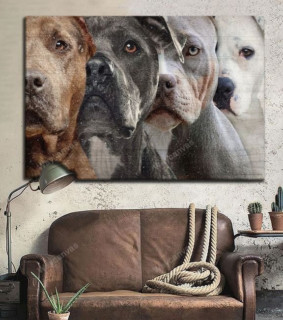 Awesome Pitbull - Pitbull Landscape Canvas Prints, Wall Art