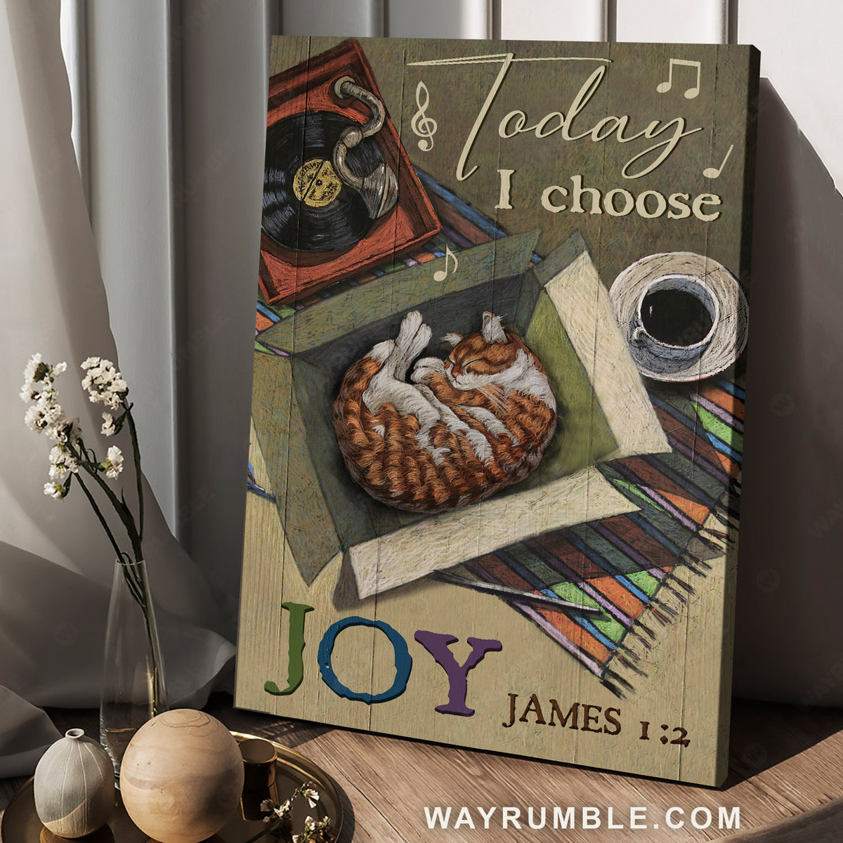 Cat painting, Sweet home, Motivational quote, Bible verse, Today I choose joy - Jesus Portrait Canvas Prints, Home Decor Wall Art