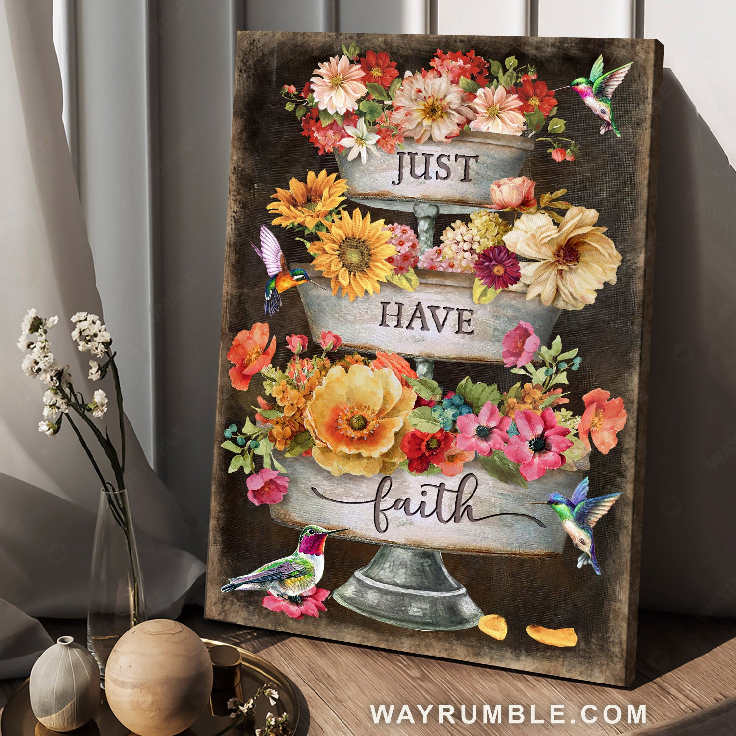 Colorful flowers, Watercolor hummingbird, Flower art, Just have faith - Jesus Portrait Canvas Prints, Home Decor Wall Art