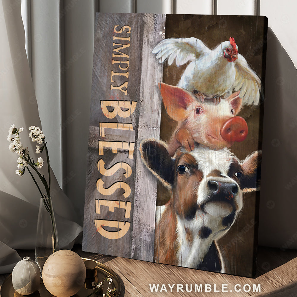 Farm animals, Livestock painting, Positive quote, Simply blessed - Jesus Portrait Canvas Prints, Home Decor Wall Art