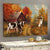 Cows on the autumn farm - Jesus Landscape Canvas Print - Wall Art