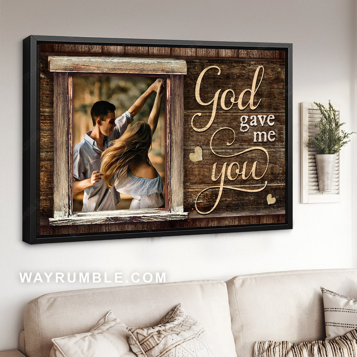 Beautiful couple, Happy relationship, True love, God gave me you - Jesus Landscape Canvas Prints, Christian Wall Art