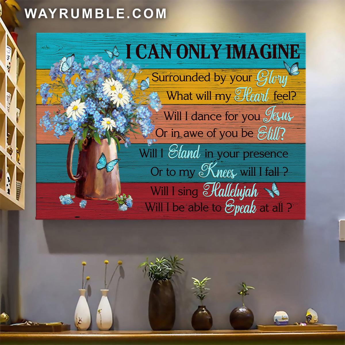 Daisies, Baby flower vase, Butterfly, I can only imagine - Jesus Landscape Canvas Prints, Wall Art