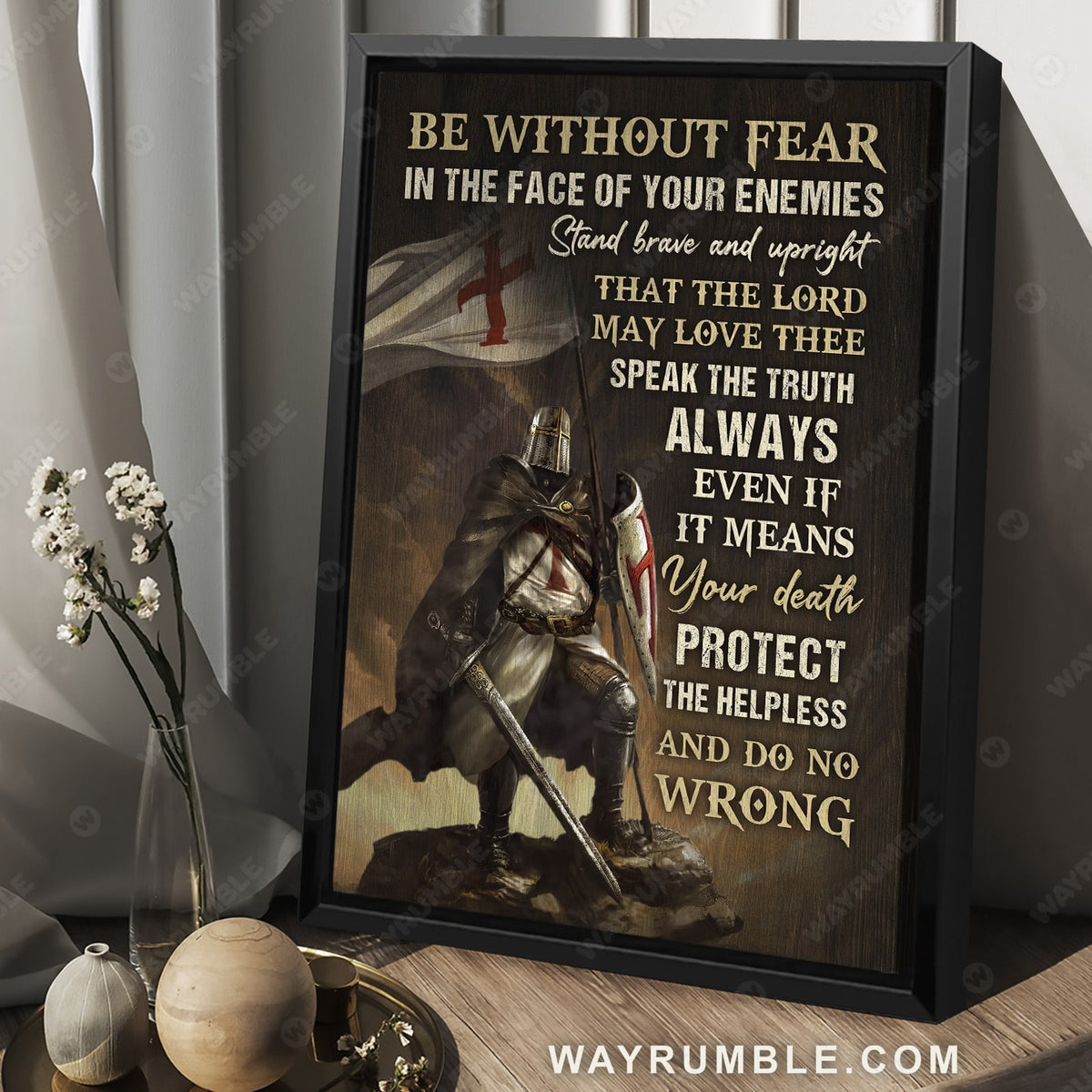 Amazing knight, Armor of God, Be without fear in the face of your enemies - Jesus Portrait Canvas Prints, Christian Wall Art