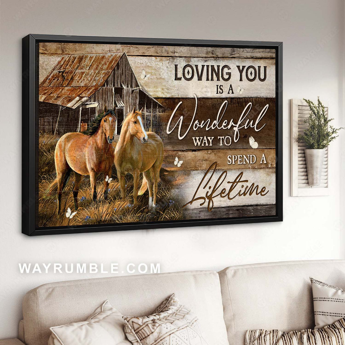 Horse painting, Couple goals, Rustic farmhouse, Loving you is a wonderful way - Jesus Landscape Canvas Prints, Home Decor Wall Art