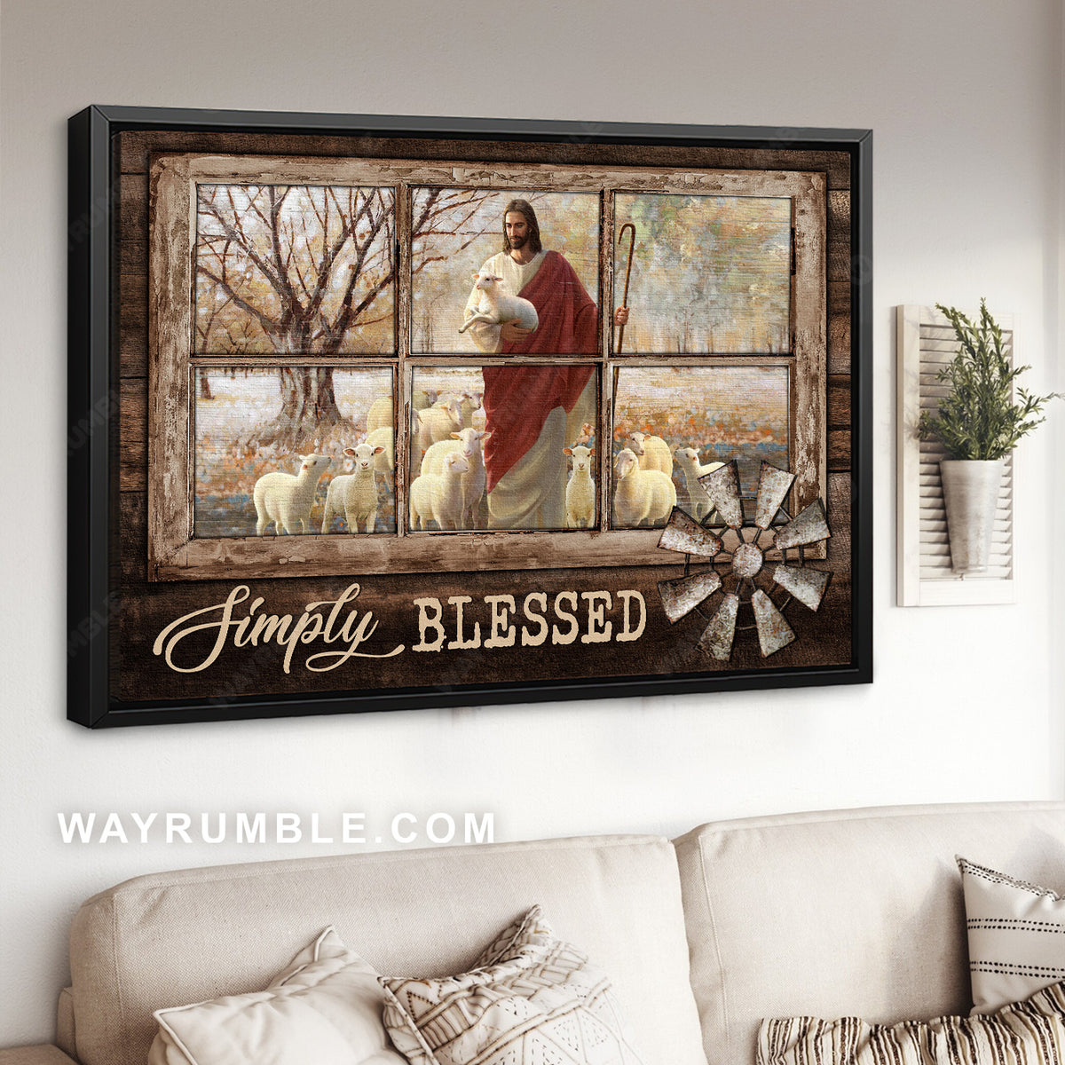Christ the redeemer, Jesus painting, Lamb of God, Simly blessed - Jesus Landscape Canvas Prints, Christian Wall Art