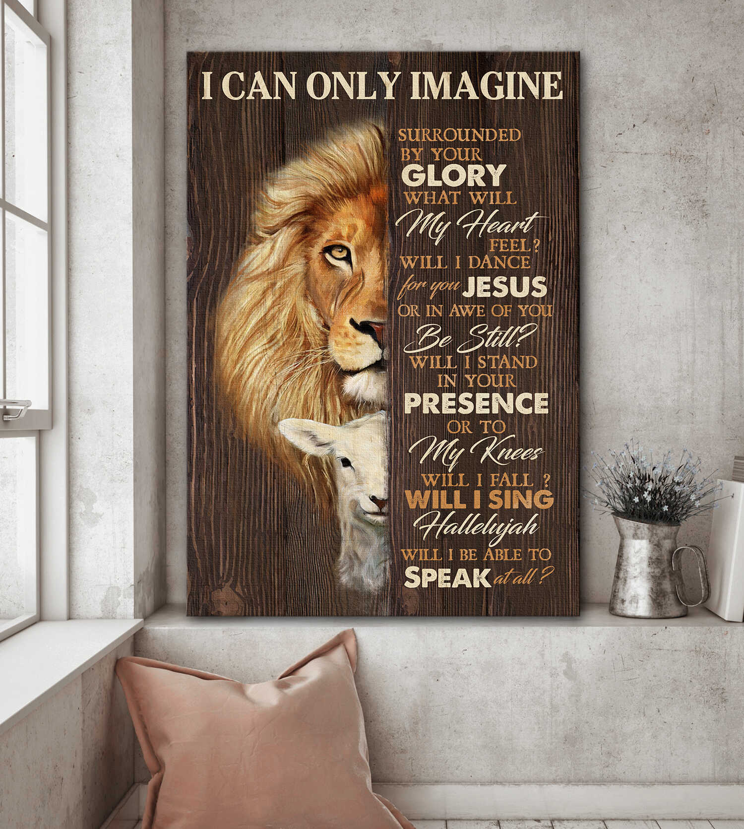 Lion of Judah, Lamb of God, I can only imagine - Jesus Portrait Canvas Prints, Wall Art