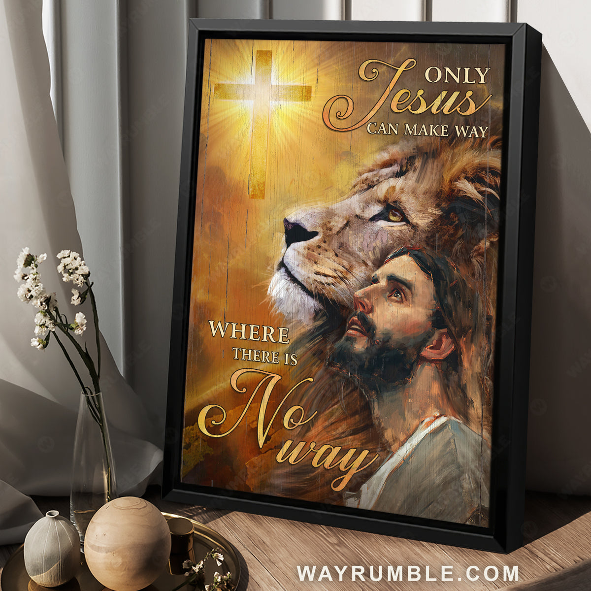 Amazing Jesus painting, Lion of Judah, Awesome cross, Only Jesus can make way - Jesus Portrait Canvas Prints, Christian Wall Art