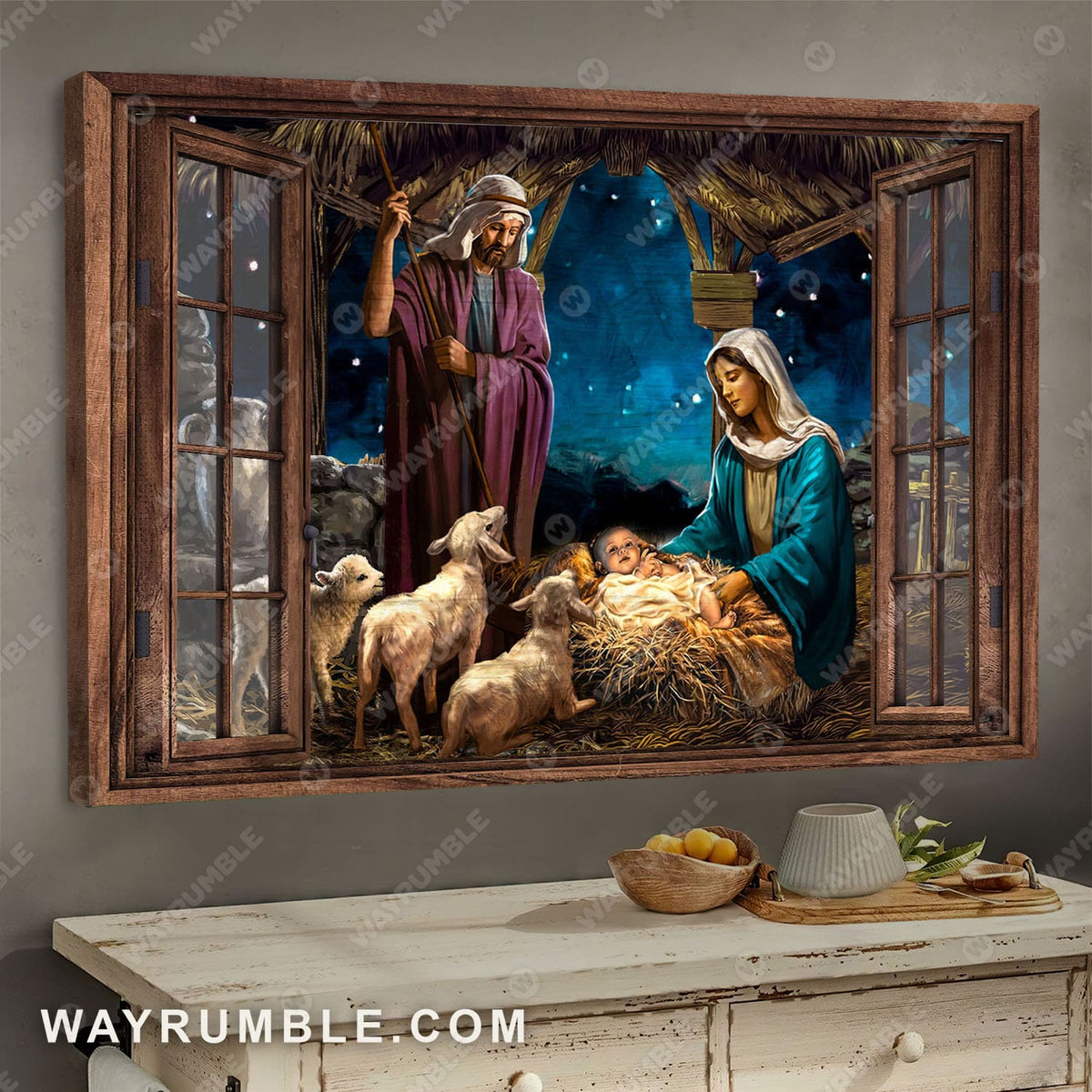 The night Jesus was born - Jesus Landscape Canvas Prints, Wall Art 