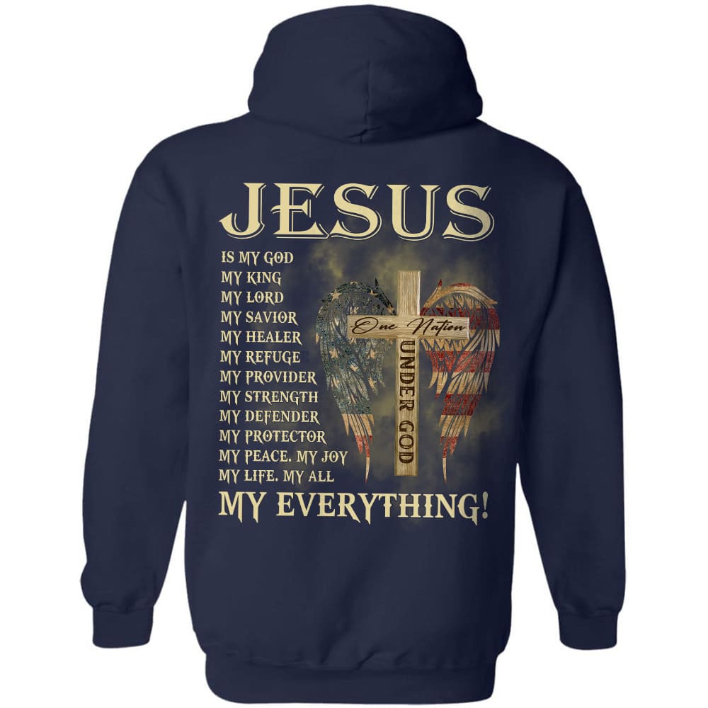 Cross, American Flag Baseball Jersey - Jesus Is My Everything Custom B