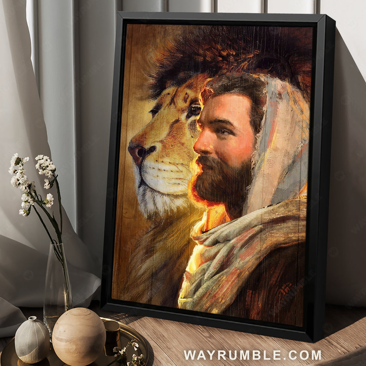 Amazing Jesus painting, Lion of Judah, Religious symbol, Christ the redeemer - Jesus Portrait Canvas Prints, Christian Wall Art