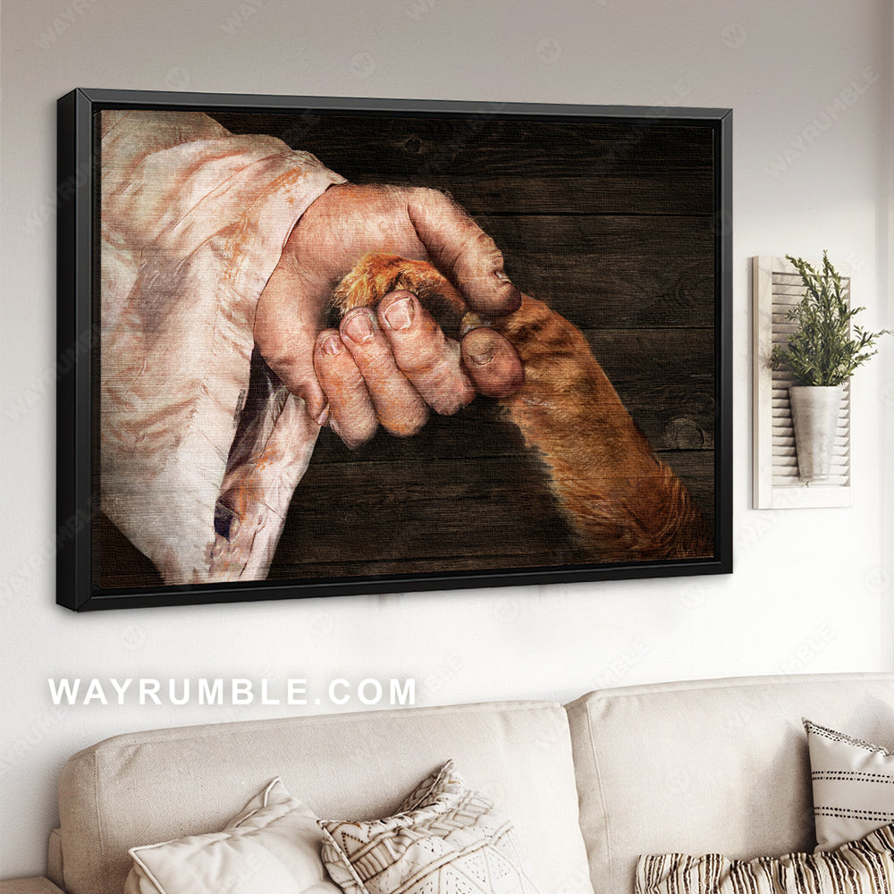 Abstract art, Jesus hand, Gifts for dog lovers, Take my hand - Jesus Landscape Canvas Prints, Christian Wall Art