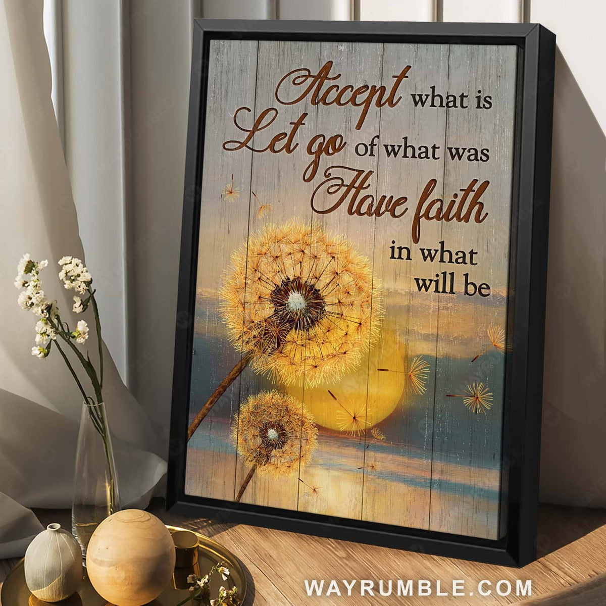 Gorgeous dandelion, Stunning sunrise, Scenery painting, Have faith in what will be - Jesus Portrait Canvas Prints, Christian Wall Art