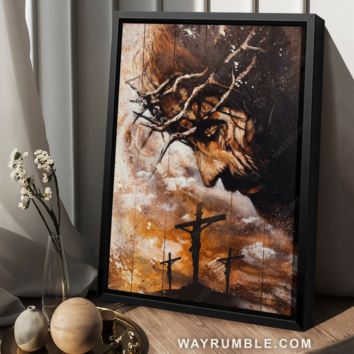 Crucifixion of Jesus, Jesus painting, Crown of thorns, Abstract art - Jesus Portrait Canvas Prints, Christian Wall Art