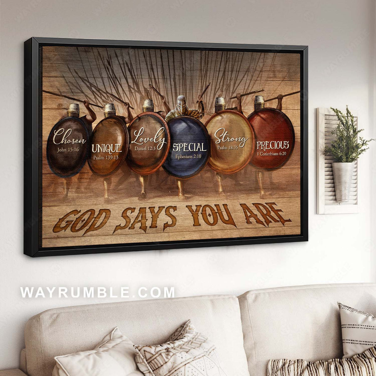 Warrior of God, Religious painting, Bible verses, God says you are - Jesus Landscape Canvas Prints, Home Decor Wall Art