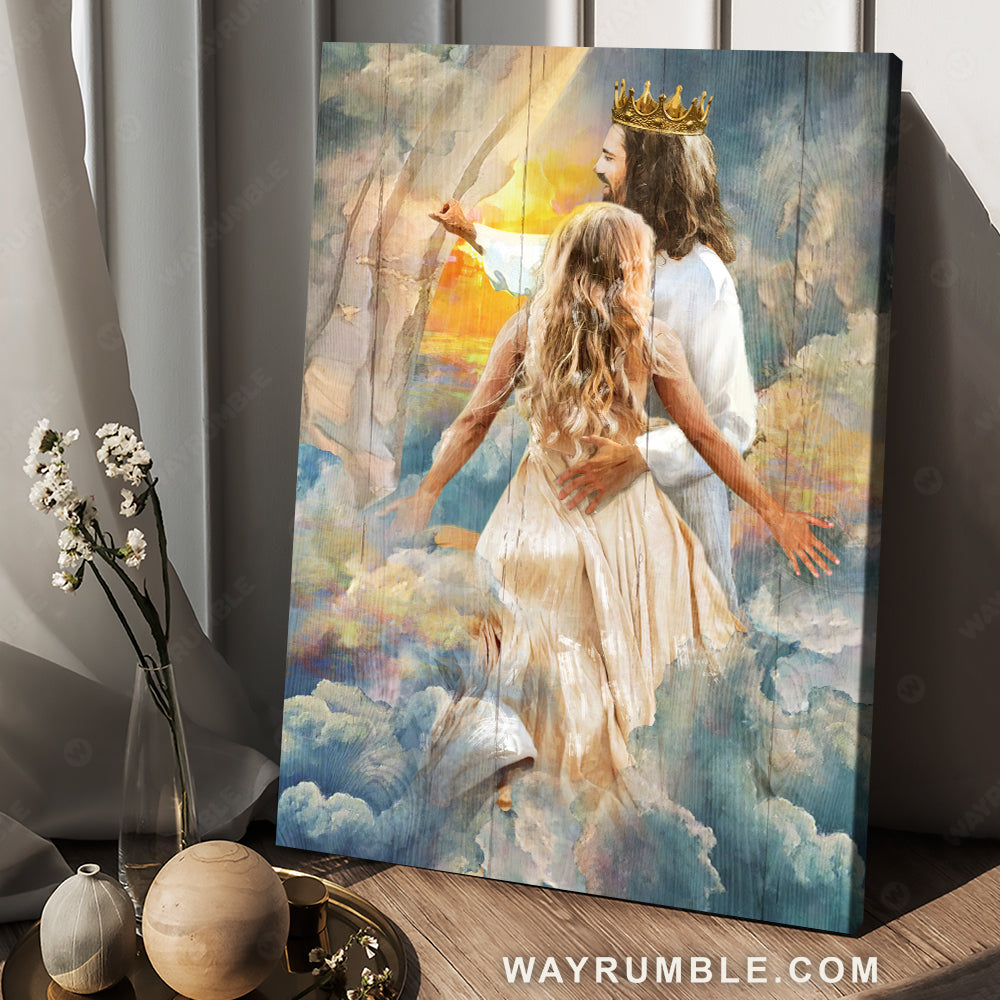 Great Jesus painting, Jesus the king, Pretty girl, Beautiful heaven - Jesus Portrait Canvas Prints, Christian Wall Art