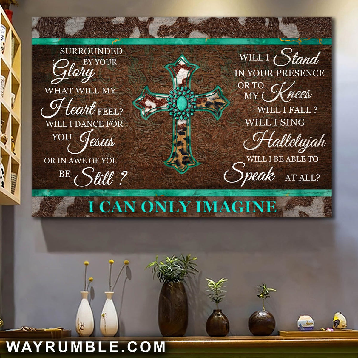 Leopard cross, I can only imagine - Jesus Landscape Canvas Prints, Wall Art